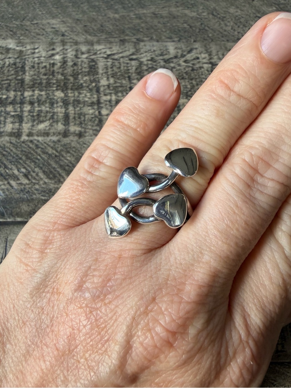 Vintage Sterling Silver Multi-Heart Statement Ring